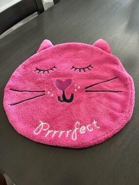 Purrfect Pink Cat Face Kids Cushion Cover